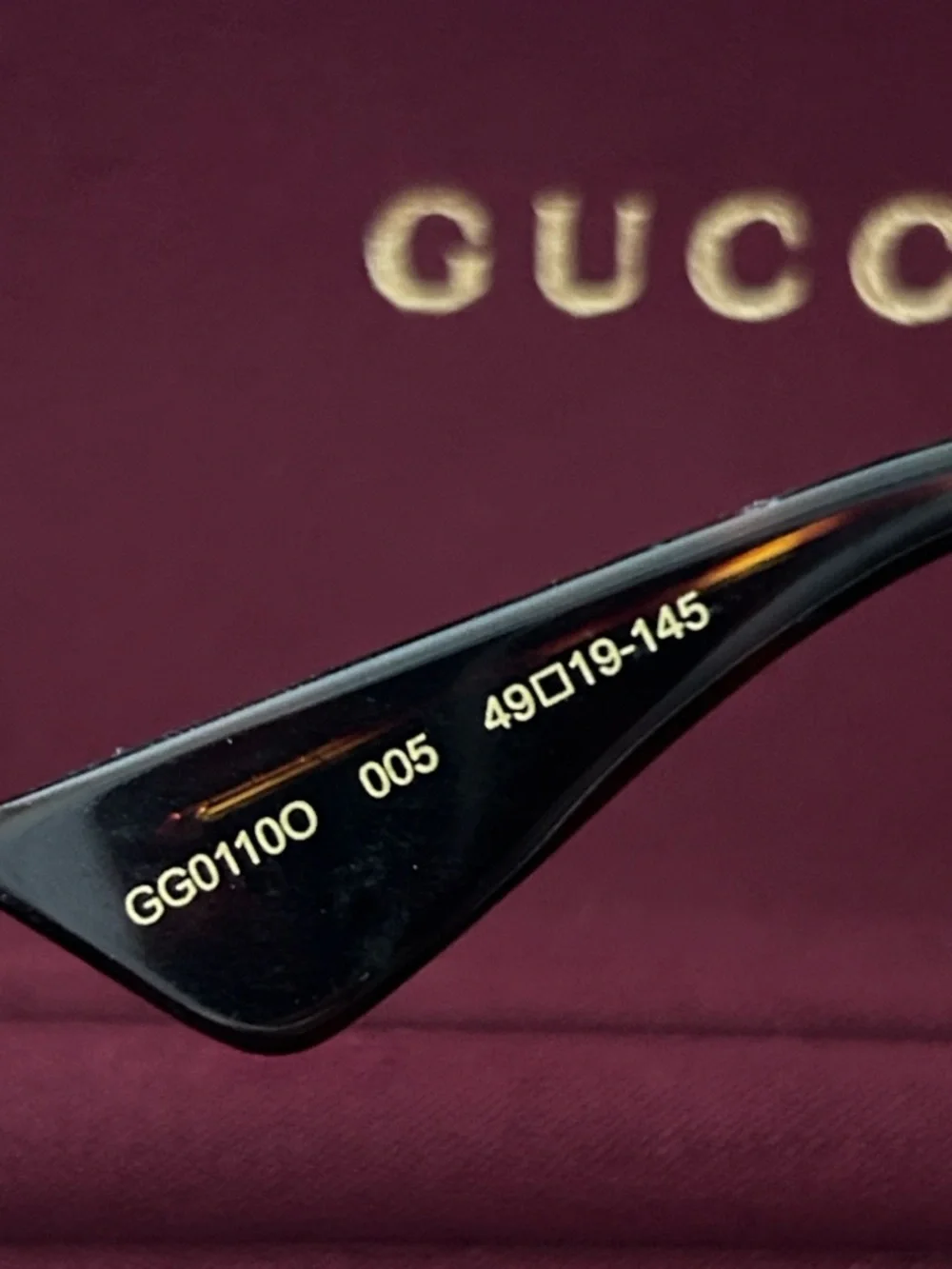 Gucci GG0110O 005 Women Blue Gold Rectangle Eyeglasses w/Case Authentic